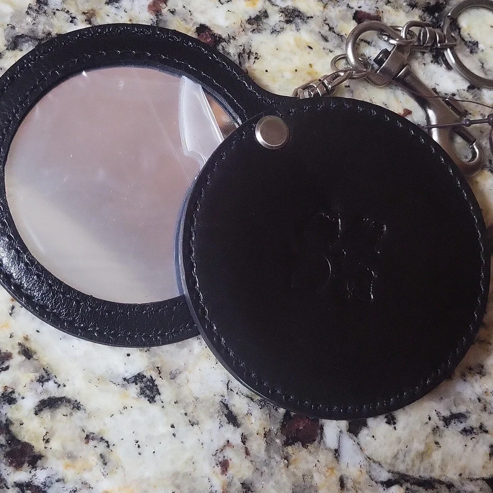 Patricia Nash Black Liscia Mirror Keyring Fob Charm - Picture 3 of 5